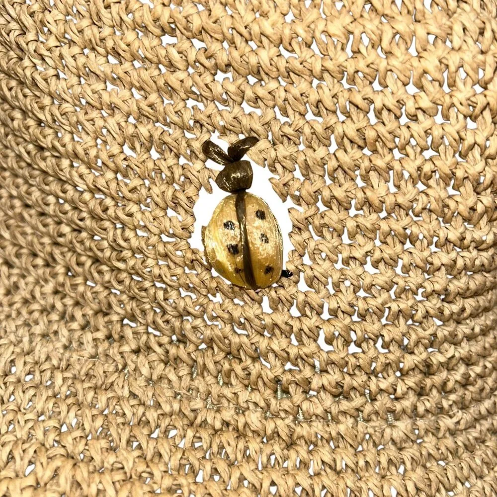 Bee in your Bonnet FABULOUS embroidered insects bugs straw hat